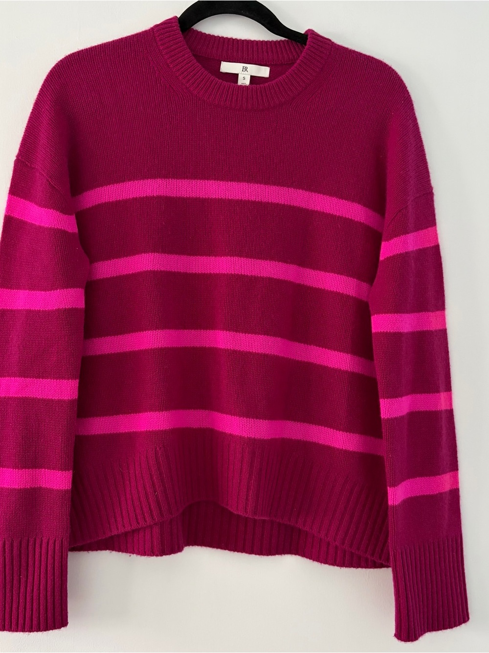 Banana Republic cashmere sweater Striped Crewneck pullover size S oversized